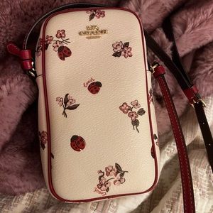 Coach crossbody cherry blossom and lady bug purse